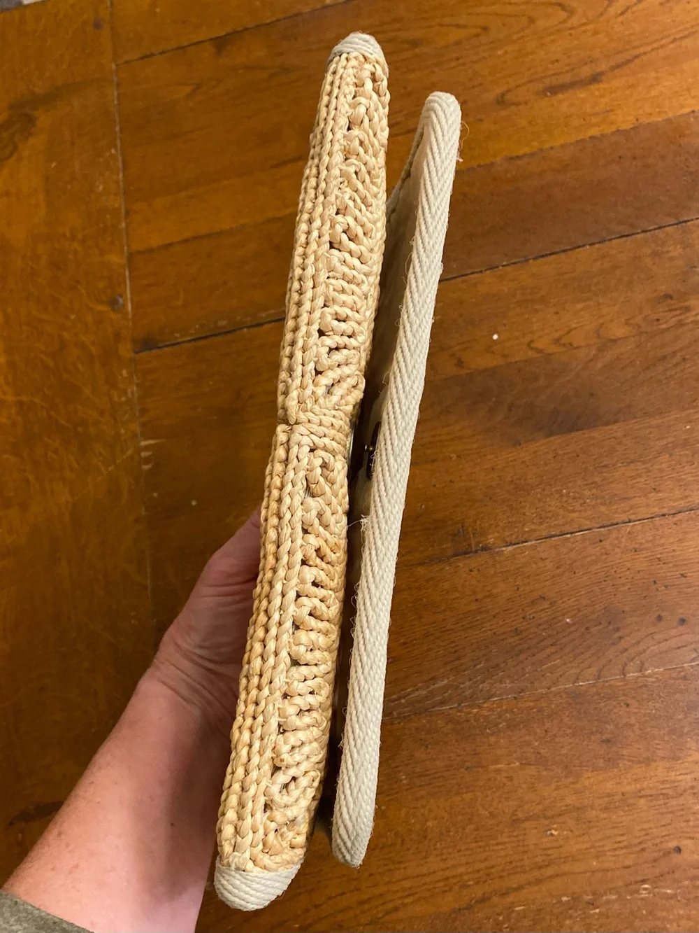 VTG 70s Italian Woven Straw Raffia Clutch Bag The Bon Marche Made In Italy Boho